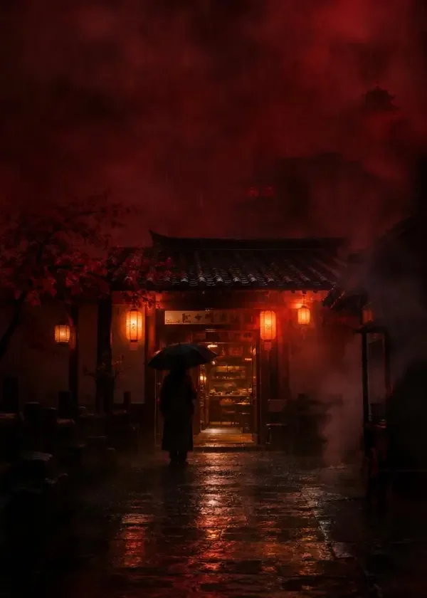 夜半三点的第七位客海报，悬疑题材短剧，城南老街的旧面馆只在凌晨三点开门，老板娘阿琅每晚...